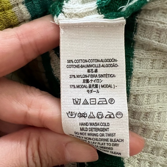 FREE PEOPLE Sweater Striped Multicolor Knit Long Sleeve Dress Small - Picture 4 of 5